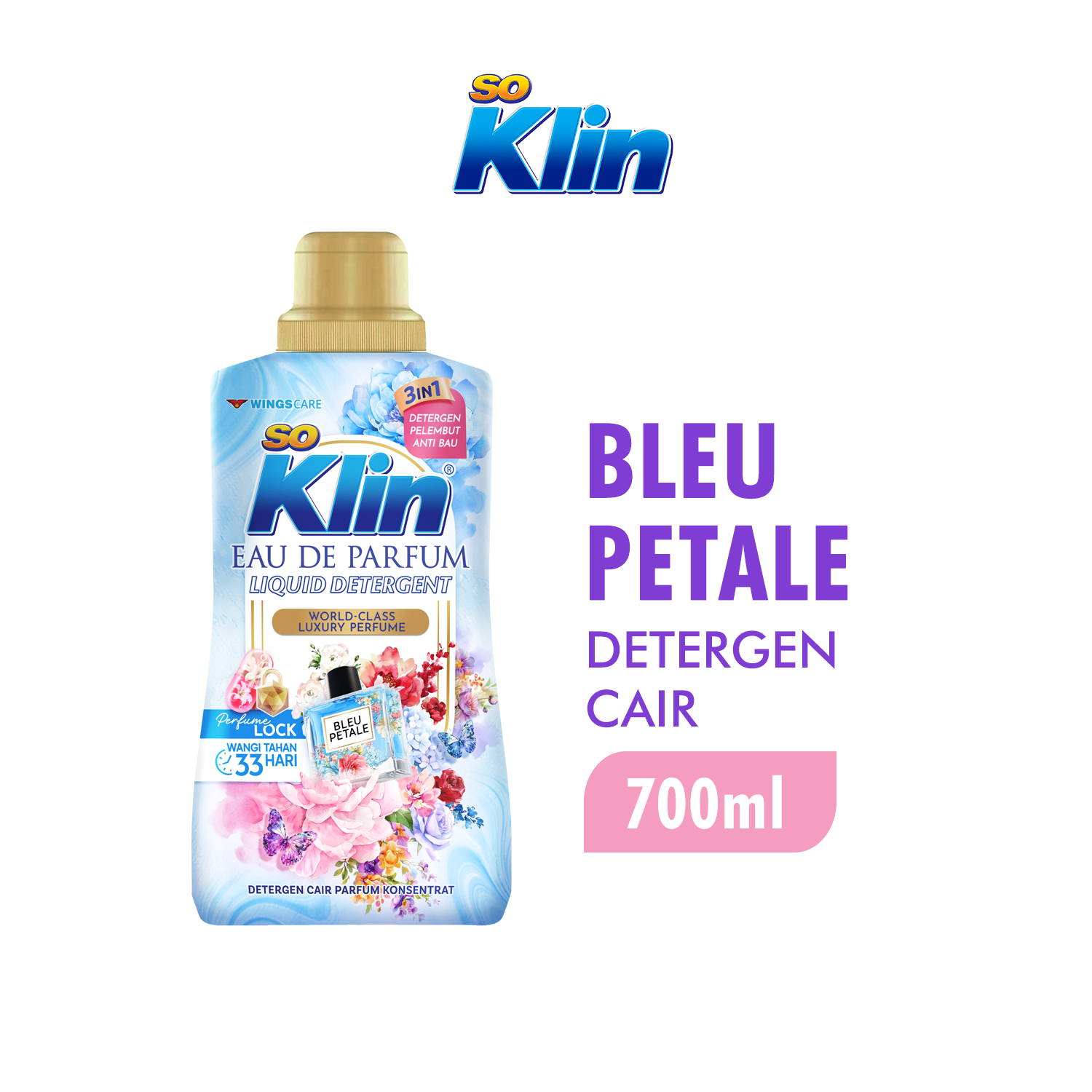 SoKlin Eau de Parfum Liquid Detergent Bleu Petale Btl 700ml