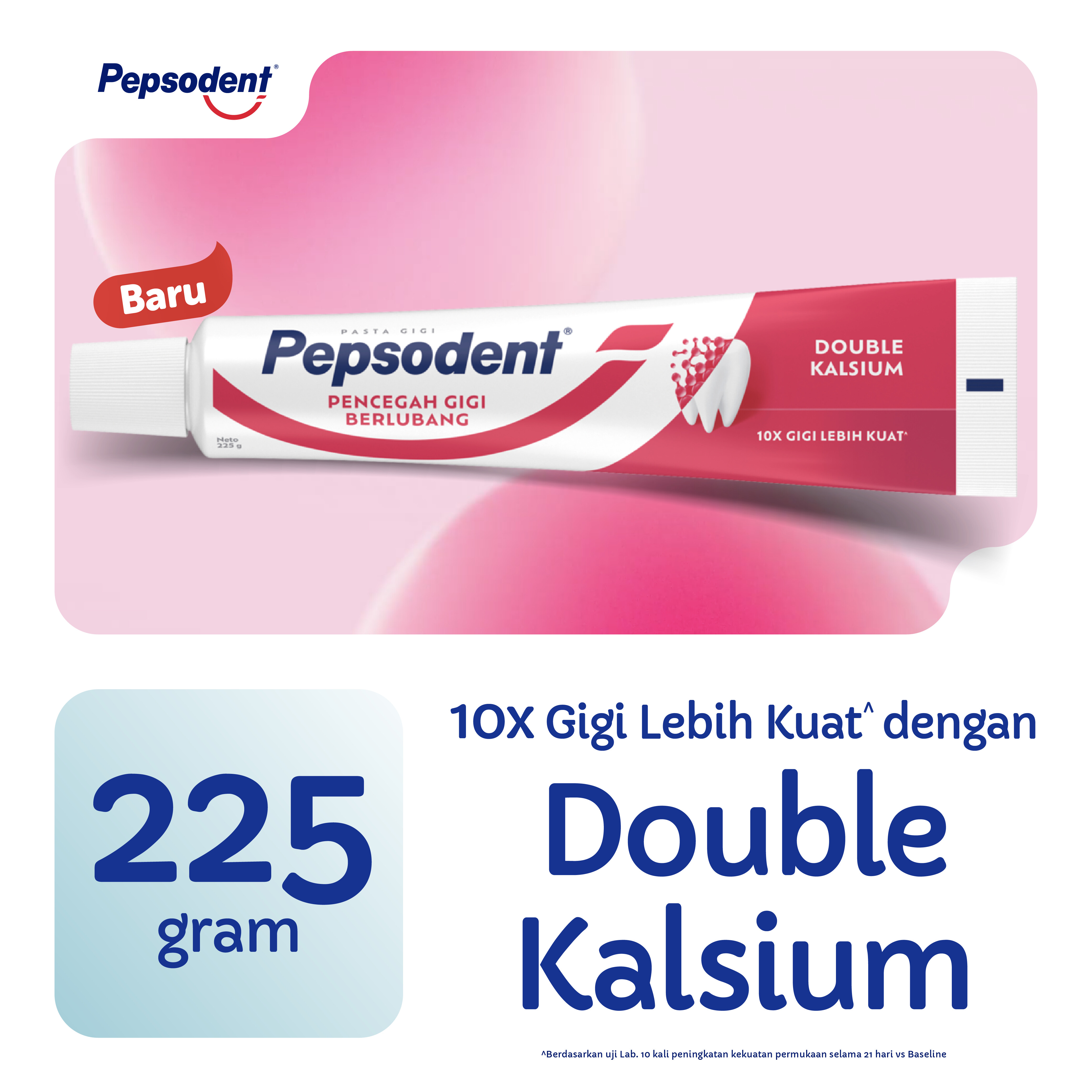 Pepsodent Pasta Gigi Pencegah Gigi Berlubang Anti-cavity Toothpaste Dgn MikroKalsium 225g
