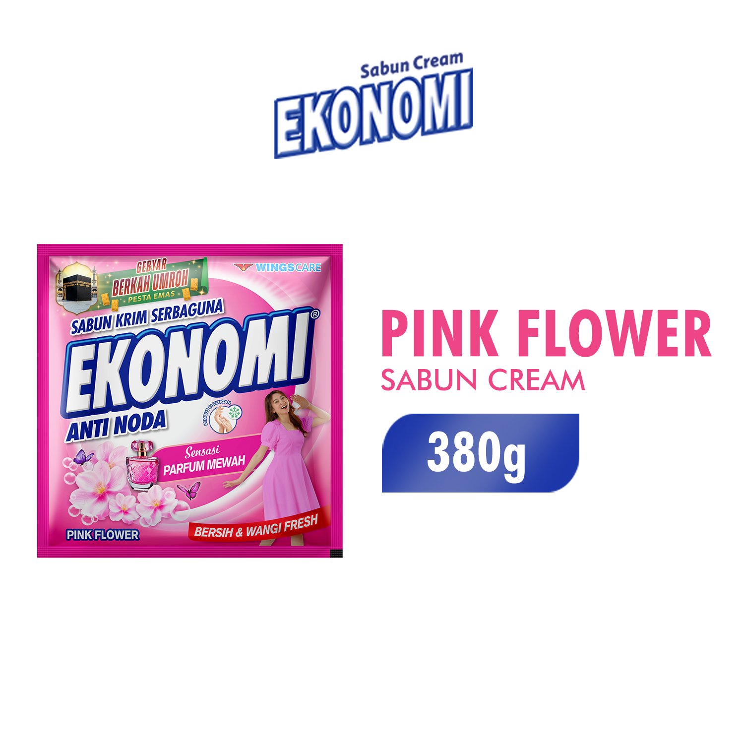 Ekonomi Cream Deterjen Pink Flower 380 gr