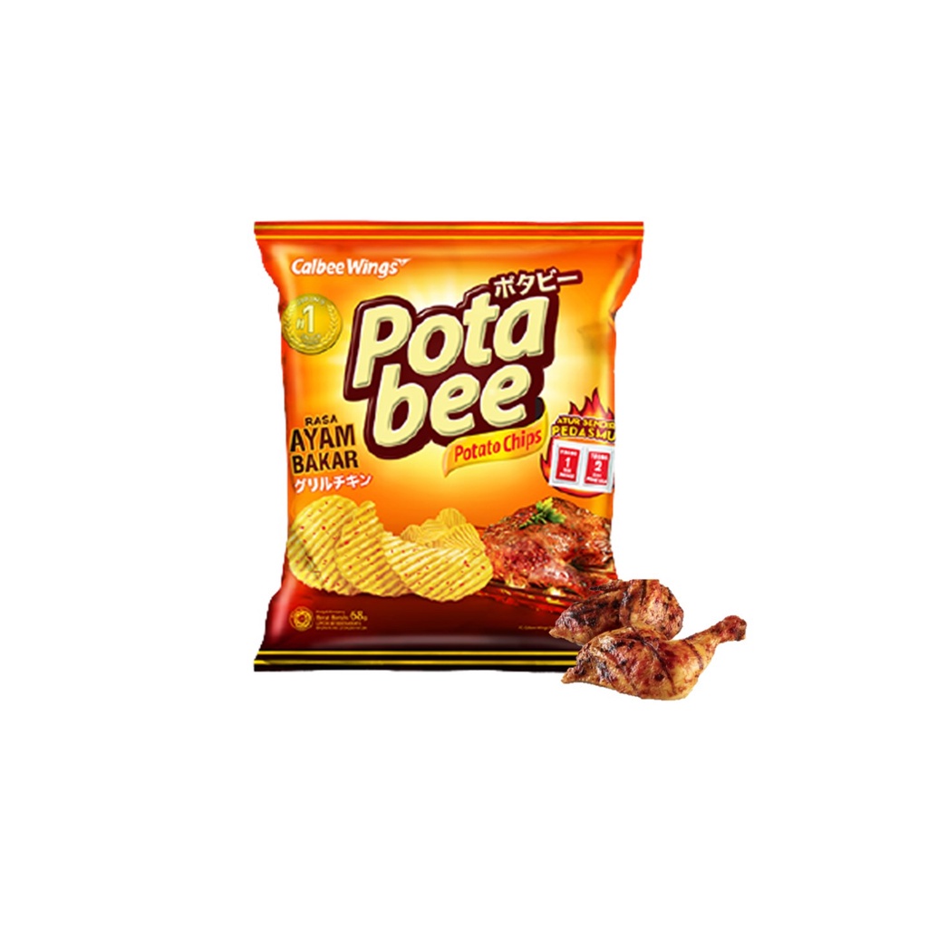 Potabee Keripik Kentang Ayam Bakar 65 gr - Gambar 2