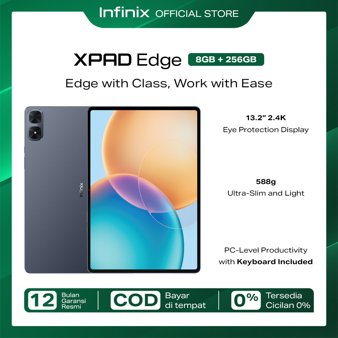 Infinix XPAD Edge 8/256GB - Qualcomm SD685 - 13.2" 2.4K 60Hz - 8000 mAh - 4G LTE