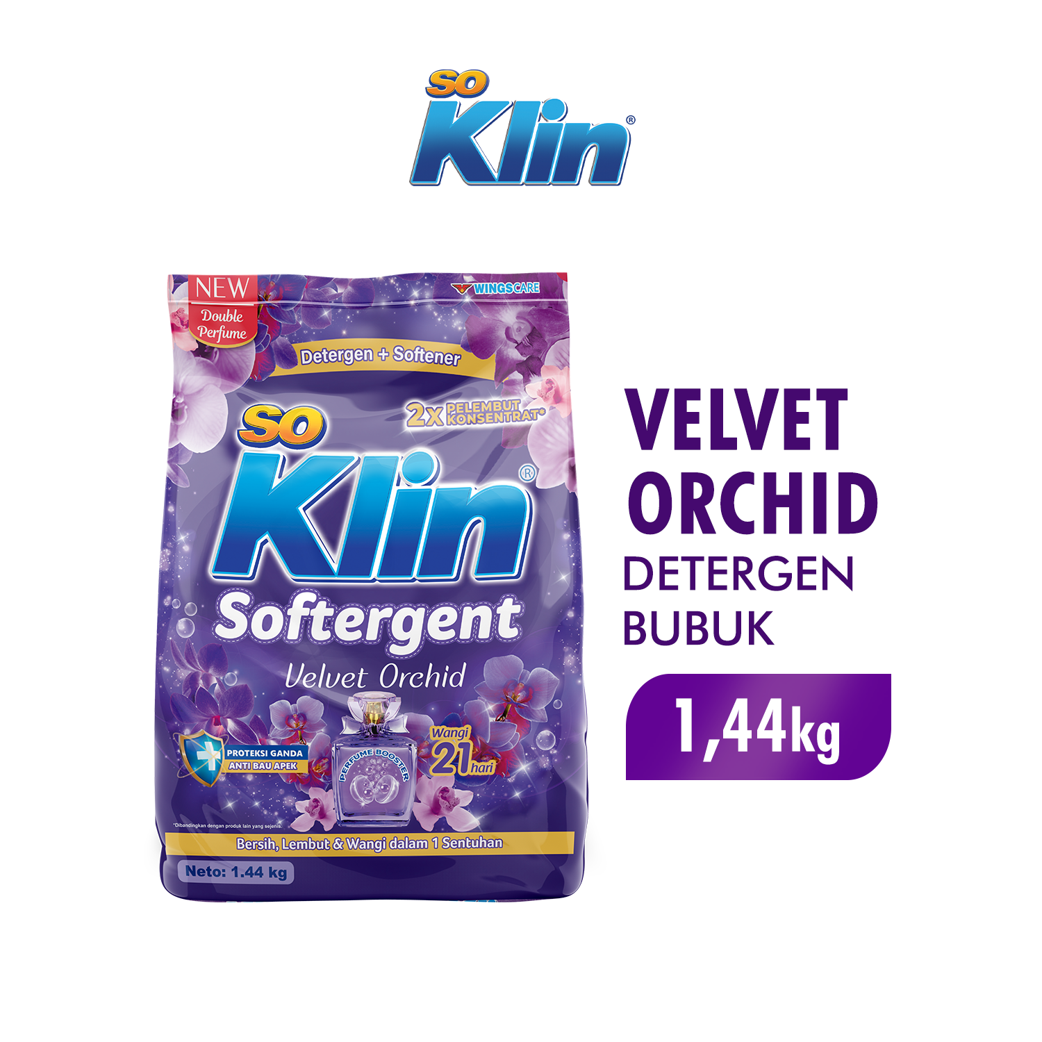 Soklin Deterjen Bubuk Softergent Velvet Orchid 1,44 kg