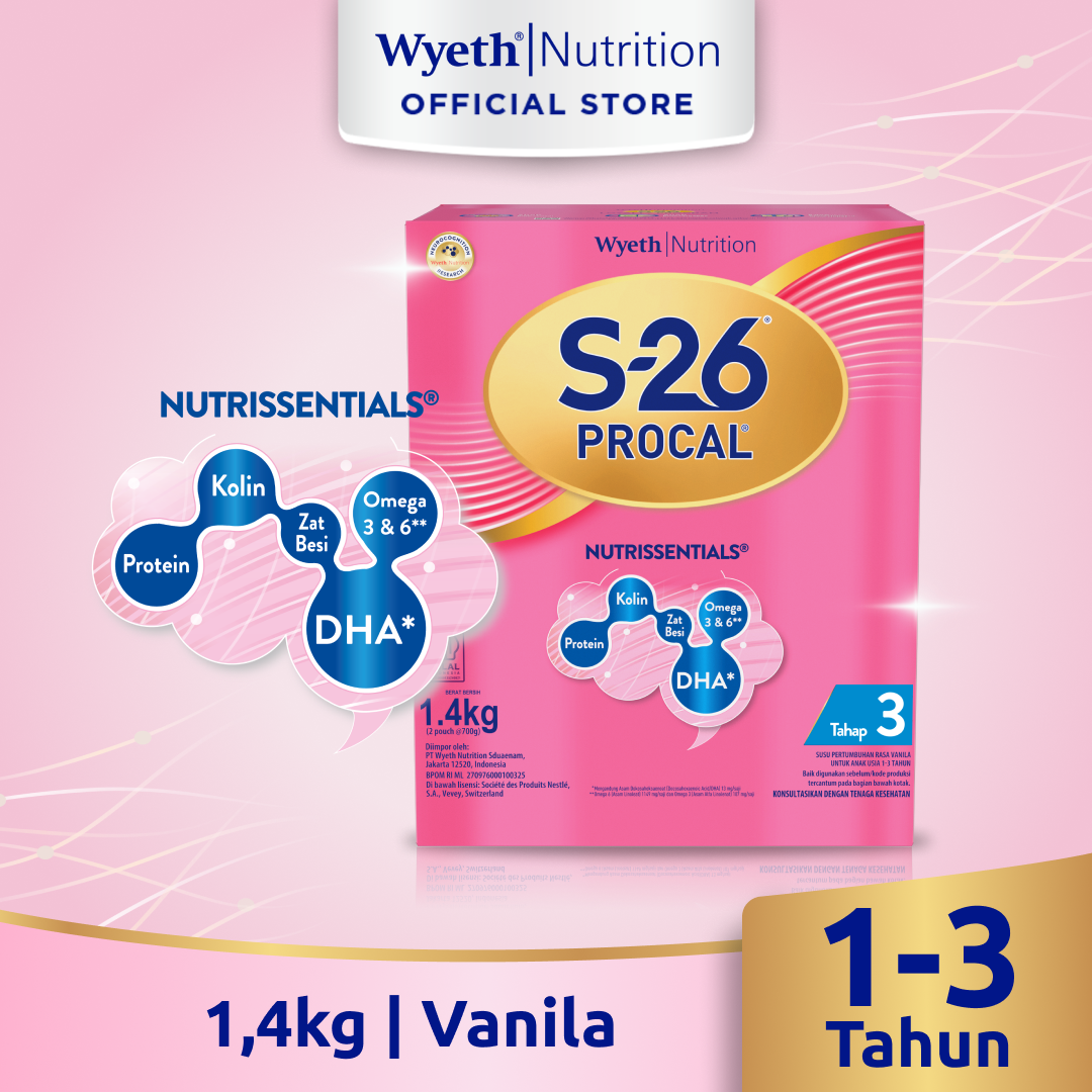 S-26 Procal 3 Vanila Susu Pertumbuhan Anak Usia 1-3 Tahun 1400g