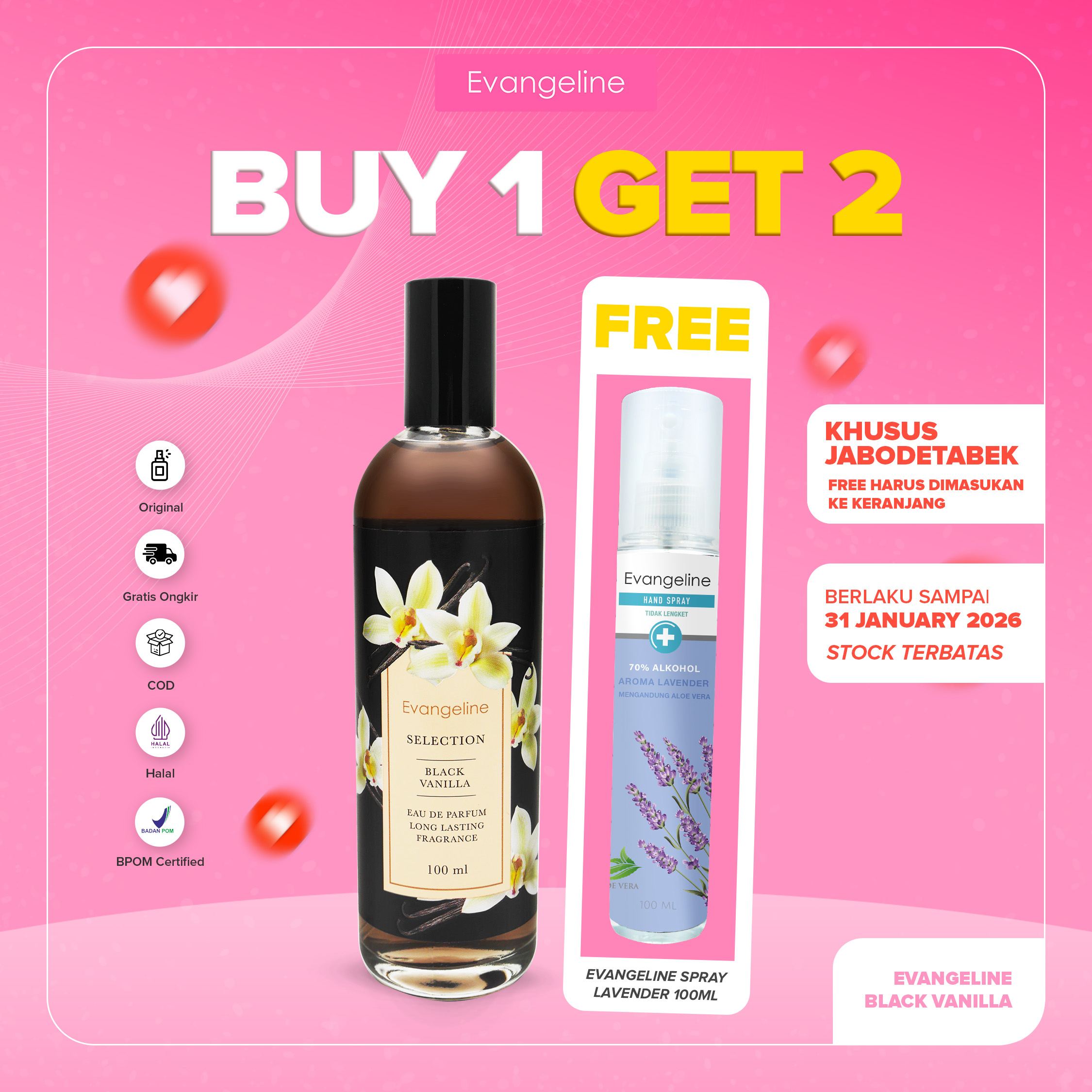 Evangeline Selection Eau De Parfum Black Vanilla 100ml | Best Seller Parfum Wanita EDP Tahan Lama