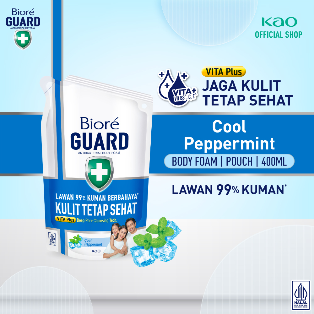 Biore Guard Cool Peppermint 400ml Pouch 
