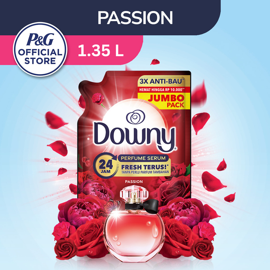 Downy Pelembut dan Pewangi Pakaian Konsentrat Premium Parfum Passion 1.35 L
