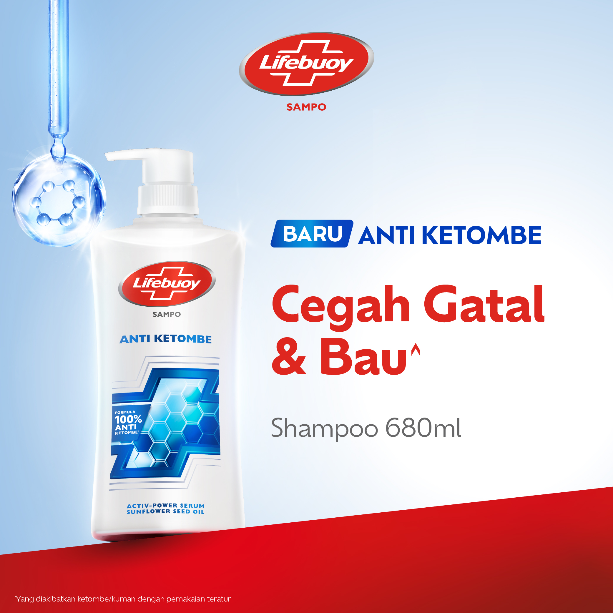 Lifebuoy Shampoo Anti Ketombe, Anti Dandruff Lawan Kuman Penyebab Ketombe - Cegah Gatal & Bau 680ml​