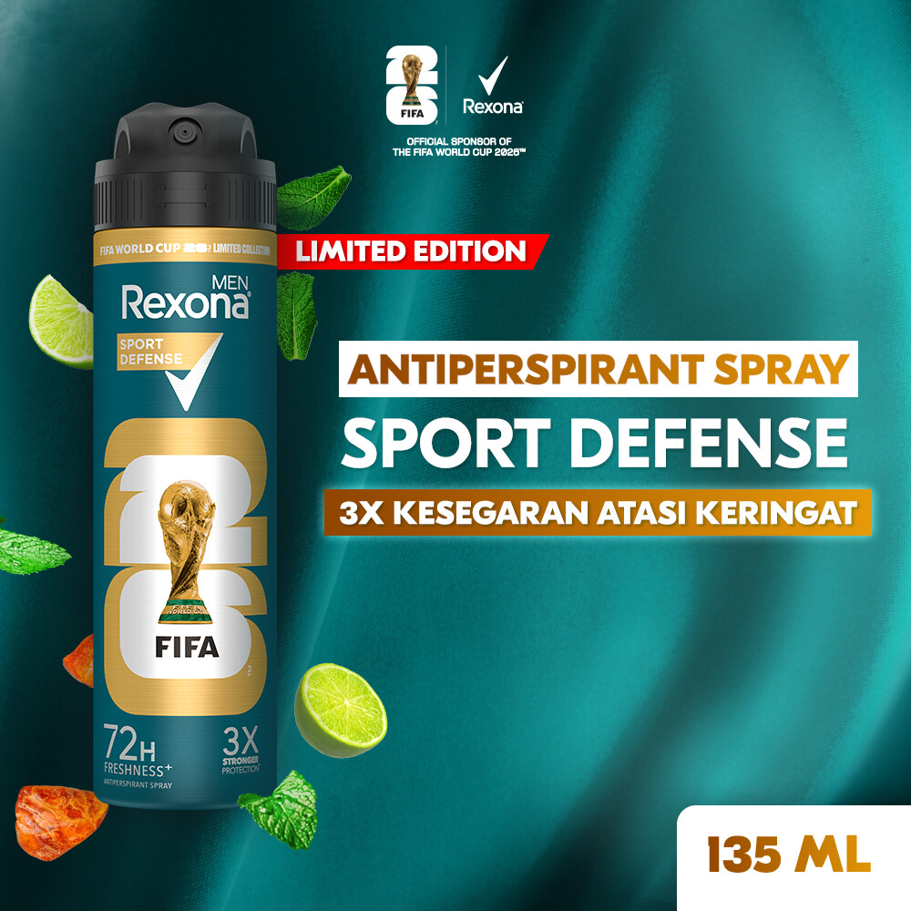 REXONA MEN LIMITED EDITION FIFA ANTIPERSPIRANT AEROSOL DEODORANT SPRAY SPORT DEFENSE 135ML