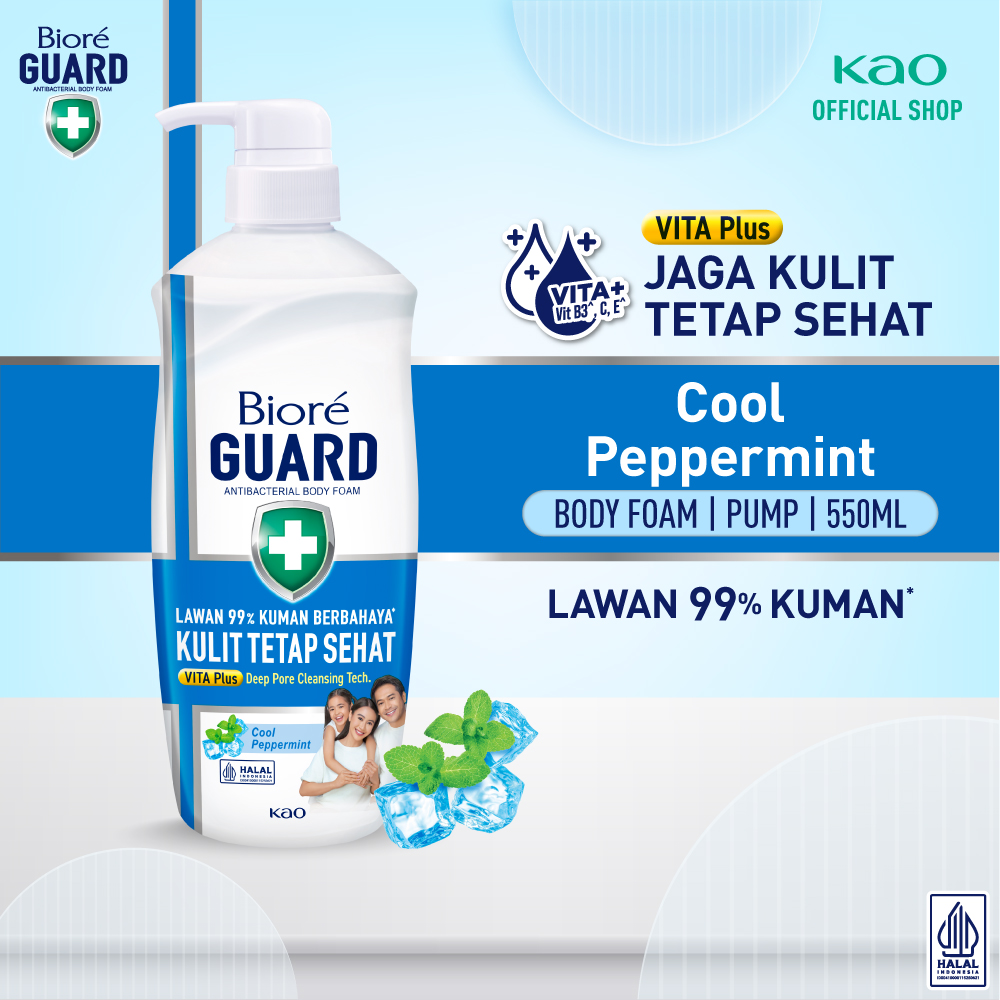 Biore Guard Cool Peppermint 550ml Pump 
