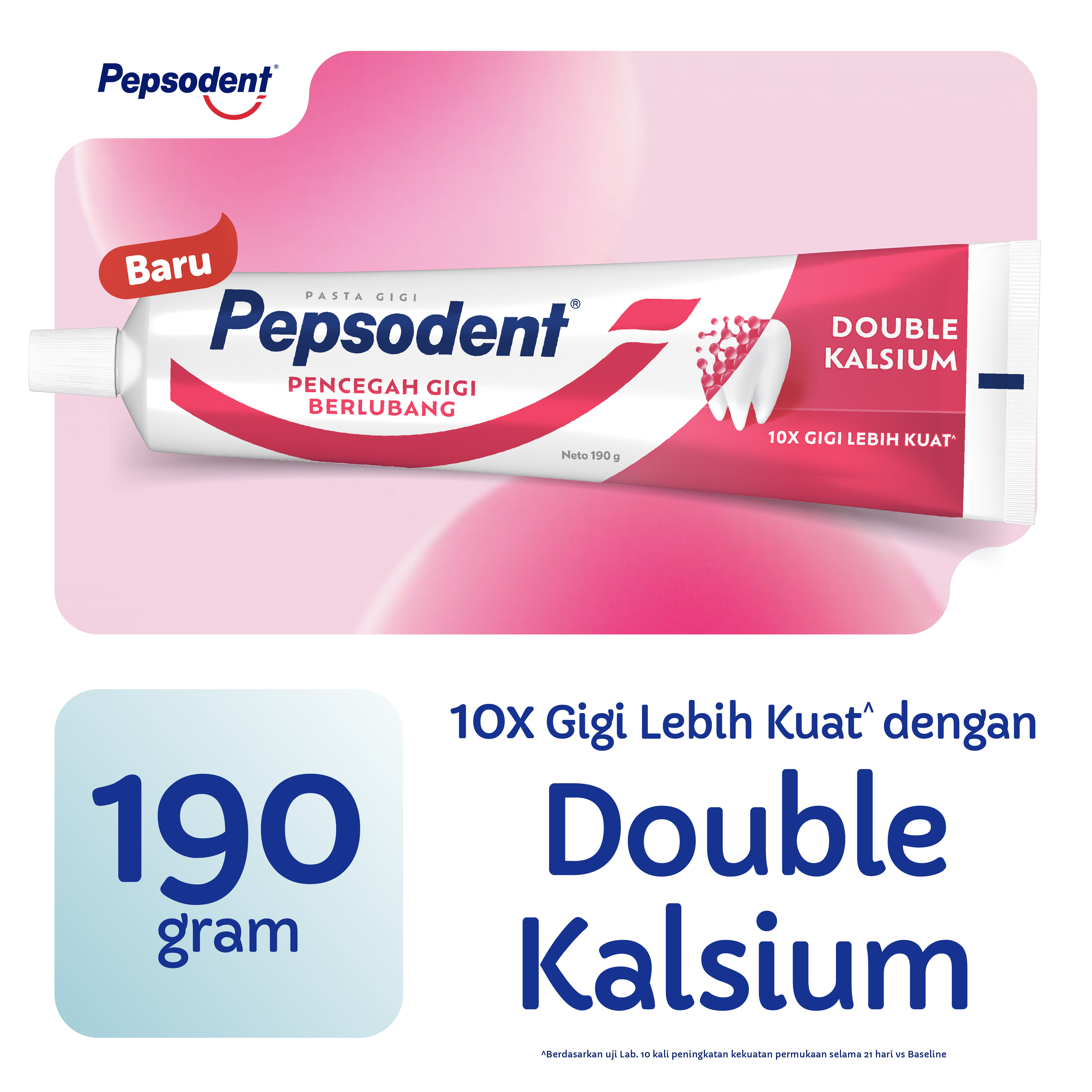Pepsodent PASTA GIGI Pencegah Gigi Berlubang Anti-cavity Toothpaste dengan Double Kalsium 190G