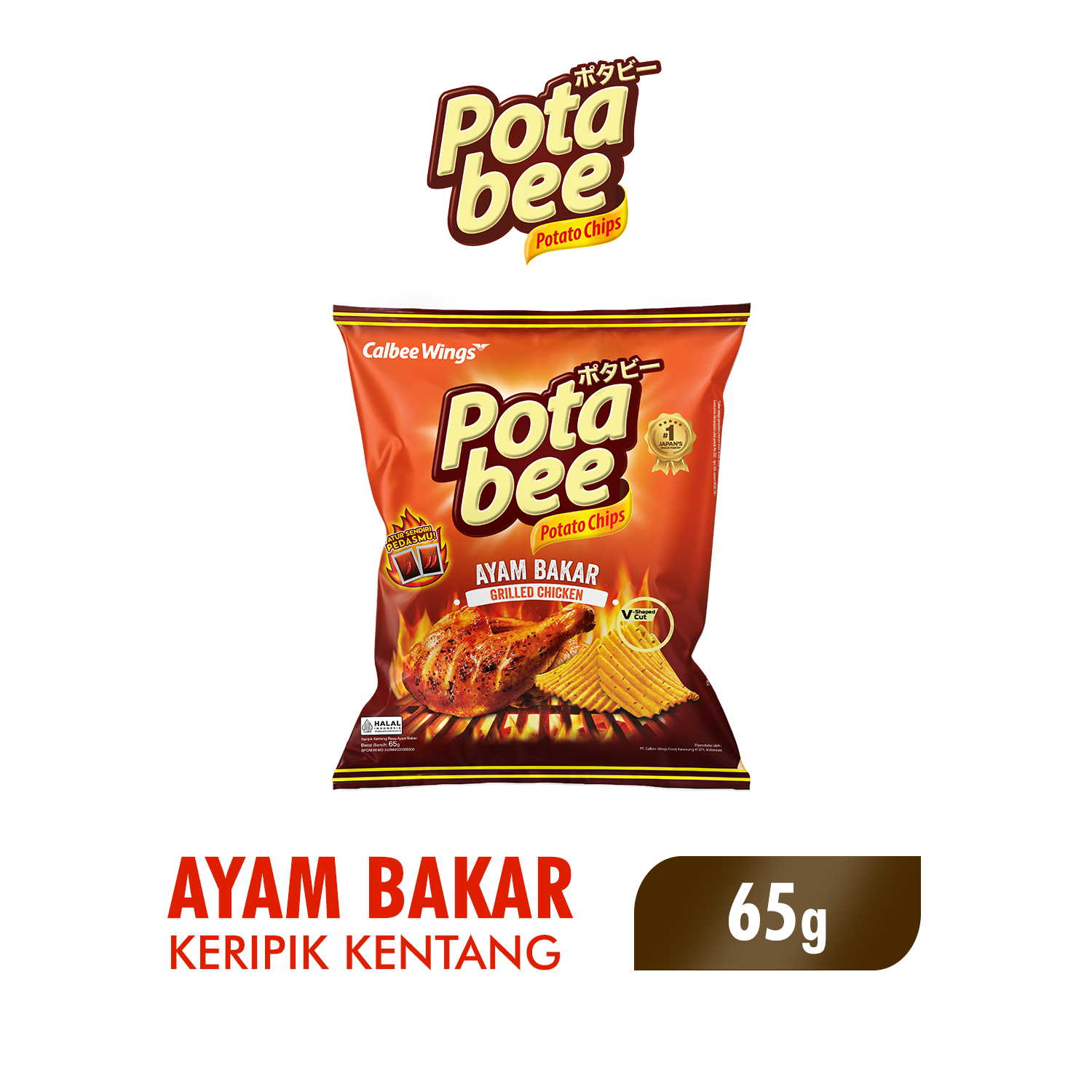 Potabee Keripik Kentang Ayam Bakar 65 gr