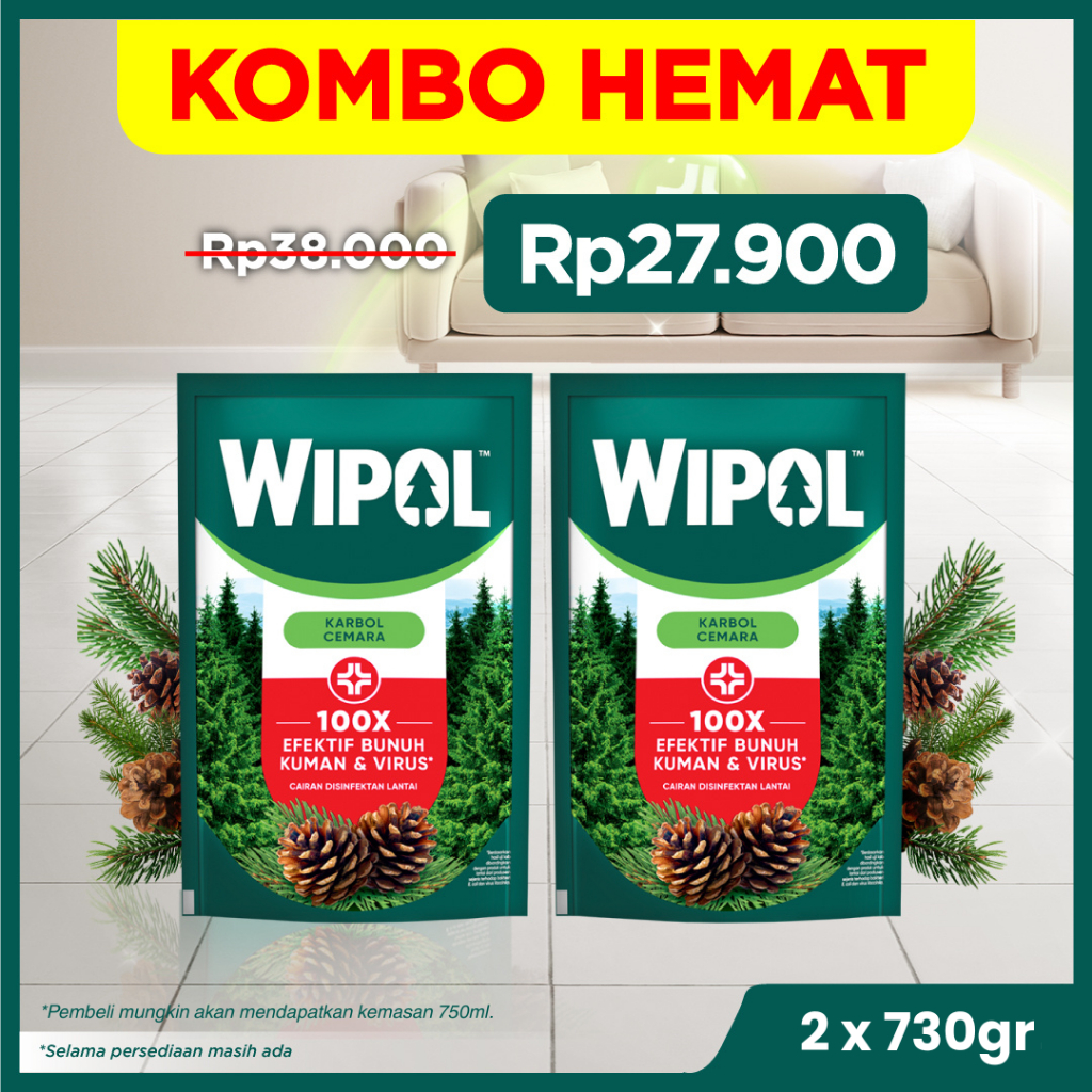 [BELI 2 LEBIH HEMAT] Wipol Karbol Lantai Cemara 2x720g