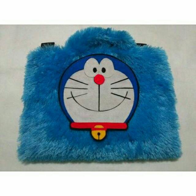 Doraemon Biru Bulu  Lebat 10 14inchi softcase tas laptop 