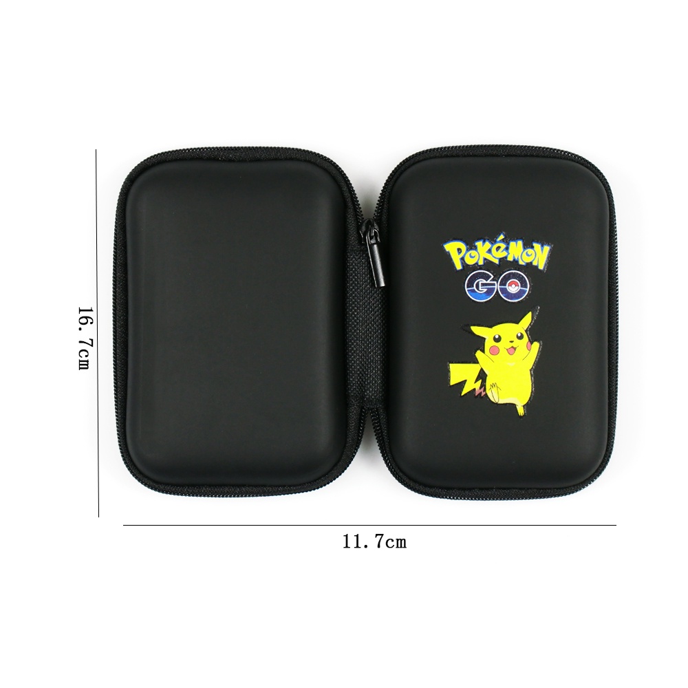 Kartu Game Pokemon Pikachu Kapasitas 55kartu Holder Album Hard Case Card Holder Tempat Buku Earphone Kotak Penyimpanan