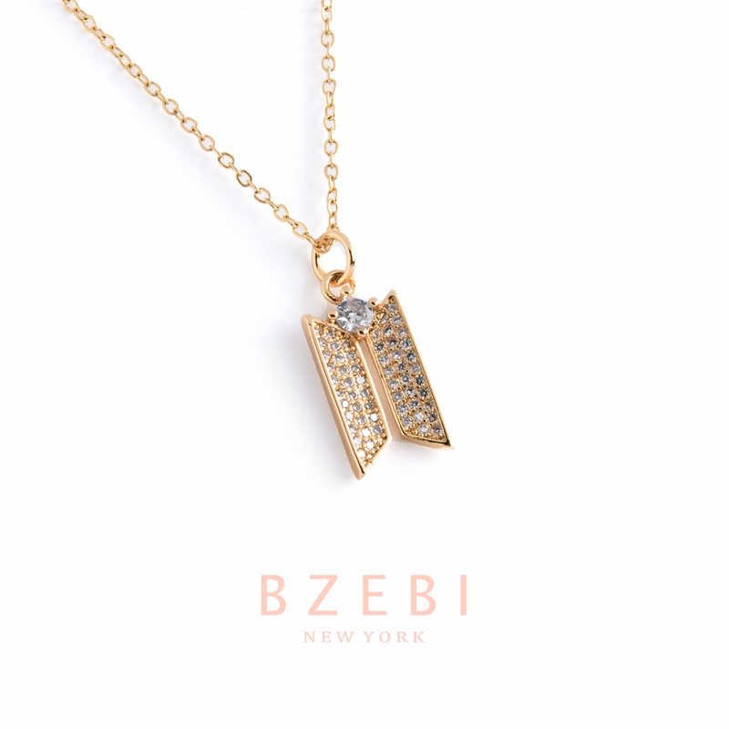 Bzebi Kalung Emas 18k, Kalung Baja Titanium, Kalung Liontin Berlian, Anti Karat, Aksesoris Fashion Untuk Wanita Perhiasan Gaya Korea, Hadiah Ulang Tahun 1100n-2