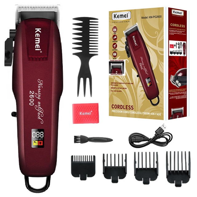 Mesin Cukur Rambut Kemei KM PG 2600 Rechargeable Alat Potong Rambut 100% Original