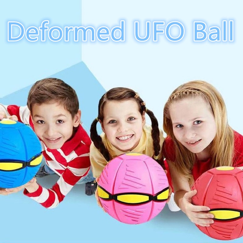 Anak-anak Datar Lempar Piringan Bola Terbang UFO Magic Balls Dengan Untuk Mainan Anak Bola Laki-Laki Perempuan Mainan Olahraga Luar Ruangan Hadiah Bola Datar