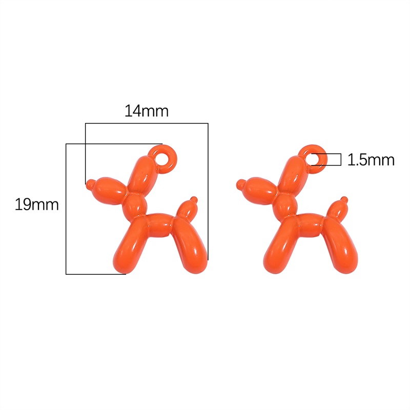 4 Pcs 19*14mm Lucu Emas Balon Anjing Puppy Menjuntai Anting Untuk Wanita Kartun Drop Menjuntai Hoop Earring Set Telinga Perhiasan