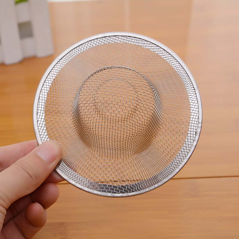 ღ Stainles Steel Sink Filter Mesh Logam Floor Drain Net Makanan Terak Stopper Plug Bathtub Rambut Penangkap Deodoran Drainer Dapur aksesoris Kamar Mandi