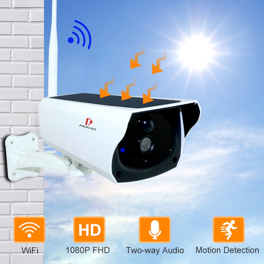 SINOVISION P2 Solar cctv Luar Ruangan IP66 tahan air Kamera Baterai Kamera nirkabel 1080P Super Siaga Panjang Deteksi Gerakan PIR