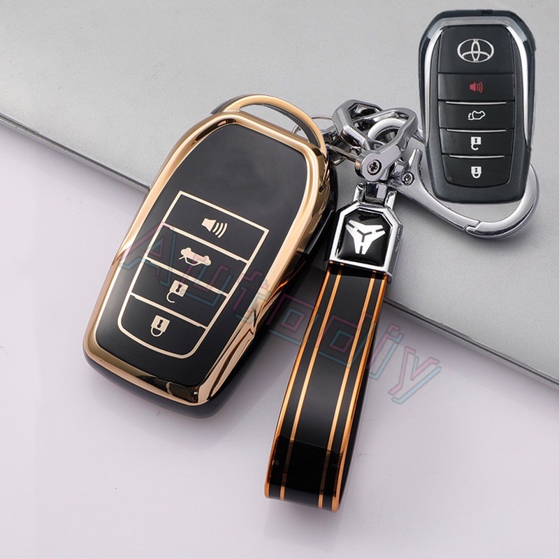 Tpu Gold Edge 2022baru Toyota Smart Key Car Remote Key Cover Case Untuk Toyota All New Fortuner 2022 Fortuner GR Fortuner Legender Sigma4 Camry