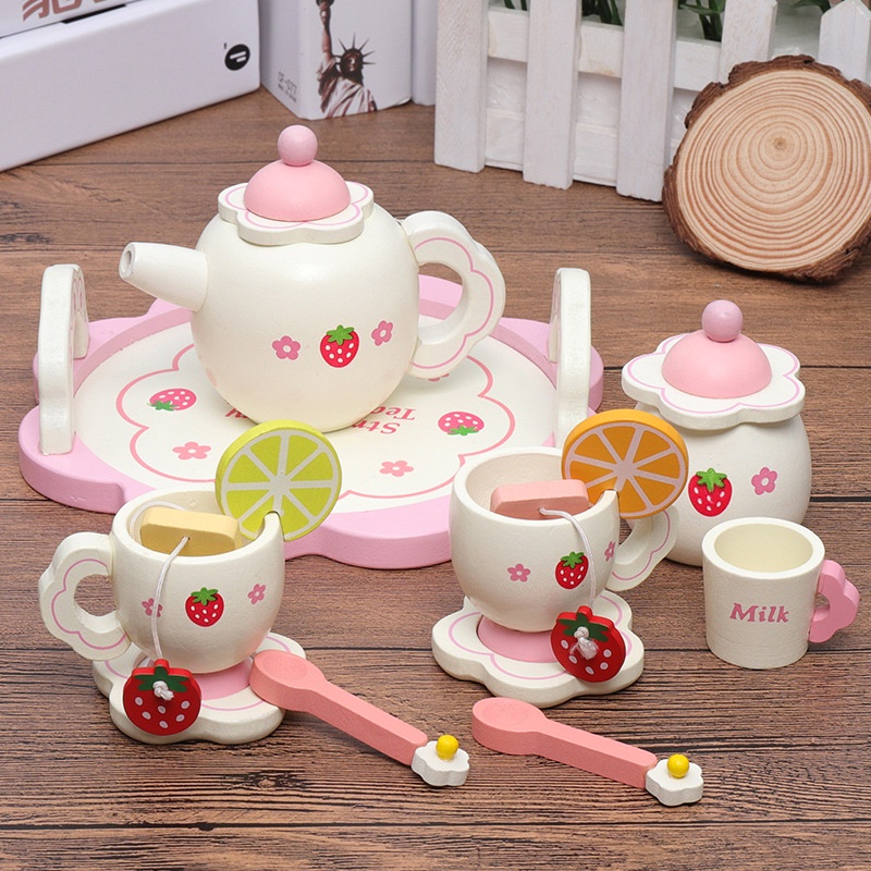 Pandatoys Mainan anak wooden toys mother garden tea set / Mainan edukasi anak set gelas teh 15