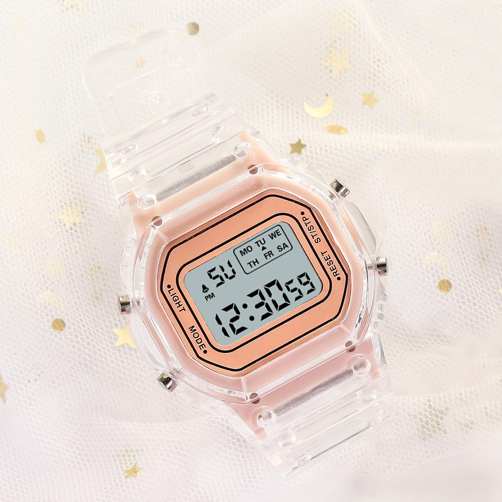Jam tangan digital LED olahraga waktu, cocok untuk gadis-gadis dan pria