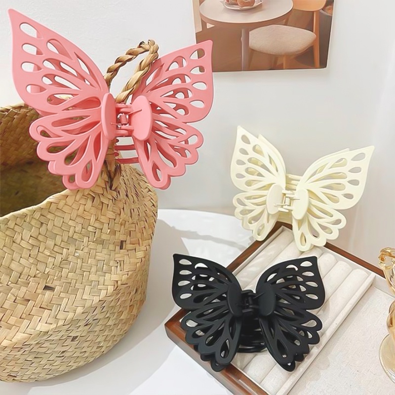 [KD] Klip Cakar Rambut Kupu-Kupu Buram Perempuan Dilubangi-out Double-layer Klip Rambut Serbaguna