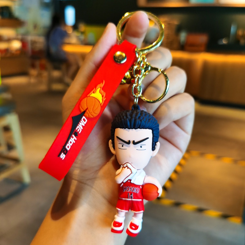 Anime SLAM DUNK Gantungan Kunci Boneka Liontin Fashion Key Ring Ransel Ornamen Aksesoris Perhiasan Hadiah Liburan Untuk Teman