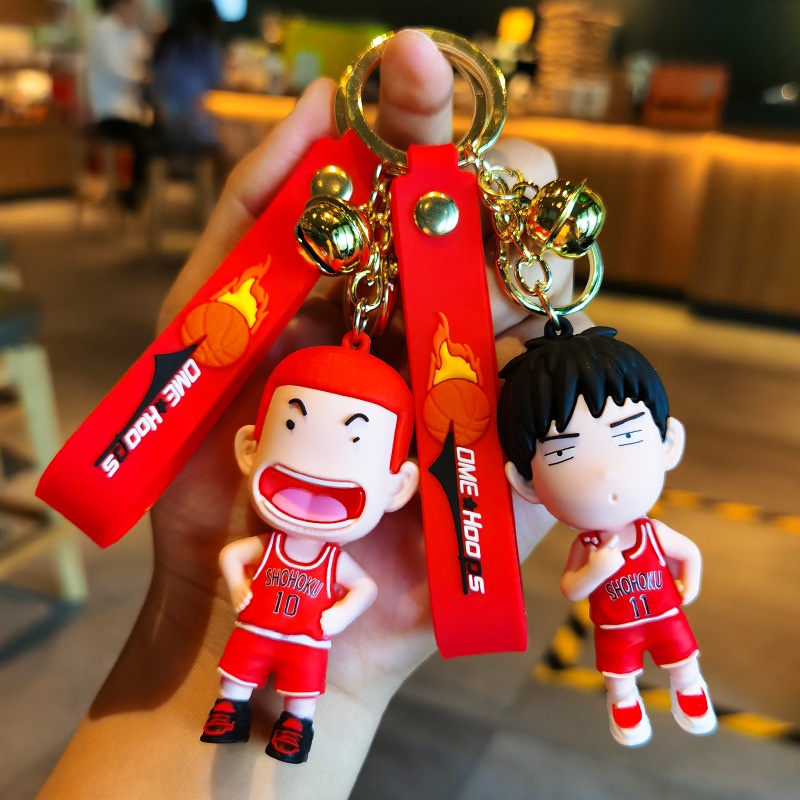 Anime SLAM DUNK Gantungan Kunci Boneka Liontin Fashion Key Ring Ransel Ornamen Aksesoris Perhiasan Hadiah Liburan Untuk Teman