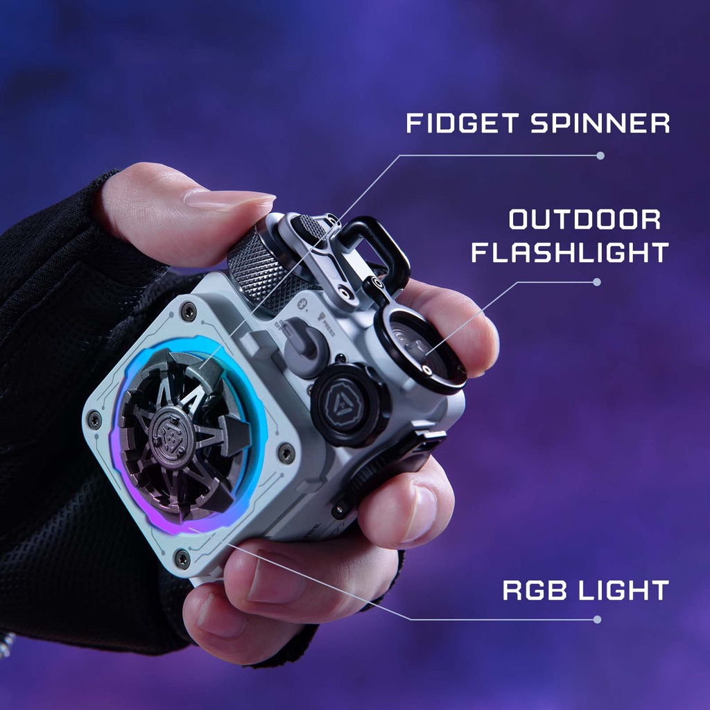 Mesin Audio Muzen XOG Cyber ​​​​Cube Fidget Spinner RGB Wireless Bluetooth Speaker