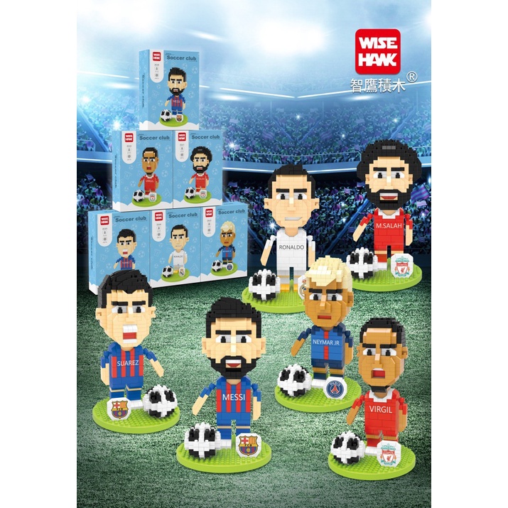 Hadiah Mainan Blok Bangunan Bintang Sepak Bola