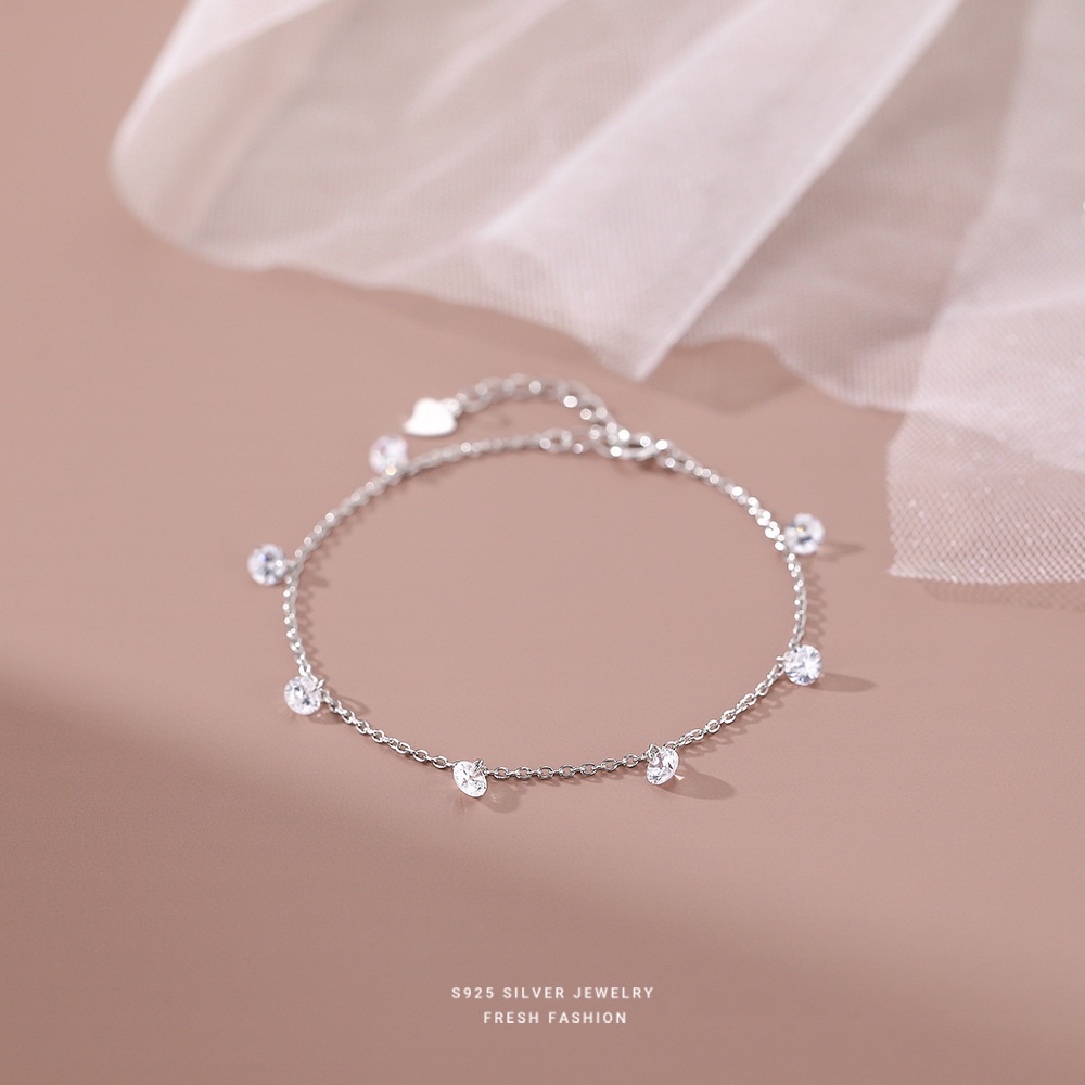 Gelang Sterling Silver Super Zircon Berkilau S925 Untuk Wanita