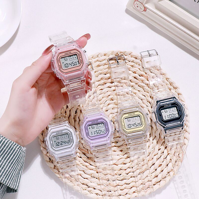 Jam tangan digital LED olahraga waktu, cocok untuk gadis-gadis dan pria