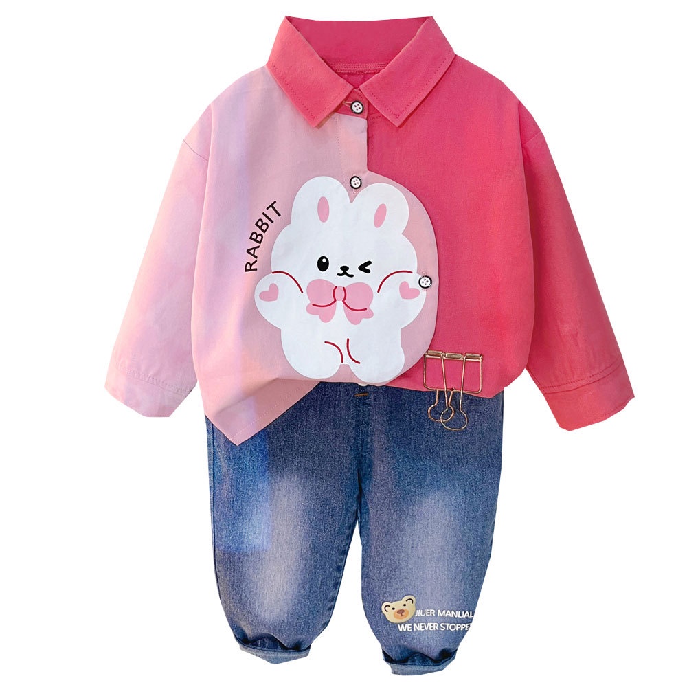 Setelan Jeans Anak Perempuan Baju Anak Import Set MEGUMI