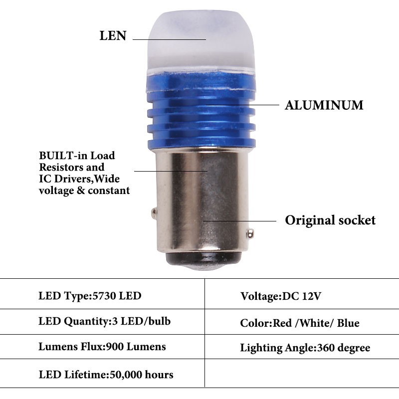 BOHLAM STOPLAMP BELAKANG BAYONET 3 TITIK LED SMD / LAMPU REM BELAKANG BAYONET 12 VOLT ARUS DC FLASH KEDIP