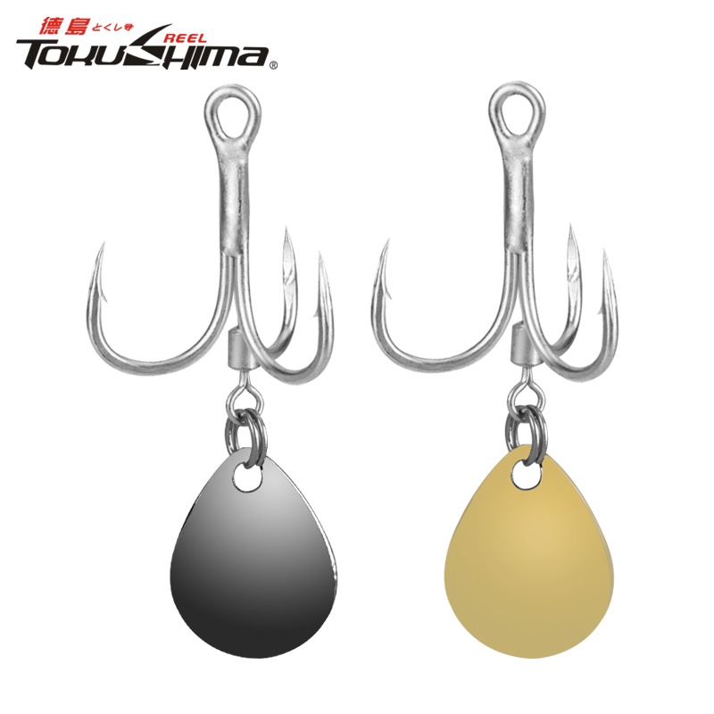 1pcs Kait Treble Baja Karbon Tinggi Dengan Sendok Sliver/Glod Putar Payet Memancing Tackle Dengan Duri Jangkar Lure Untuk Trout Bass Air Tawar Air Asin