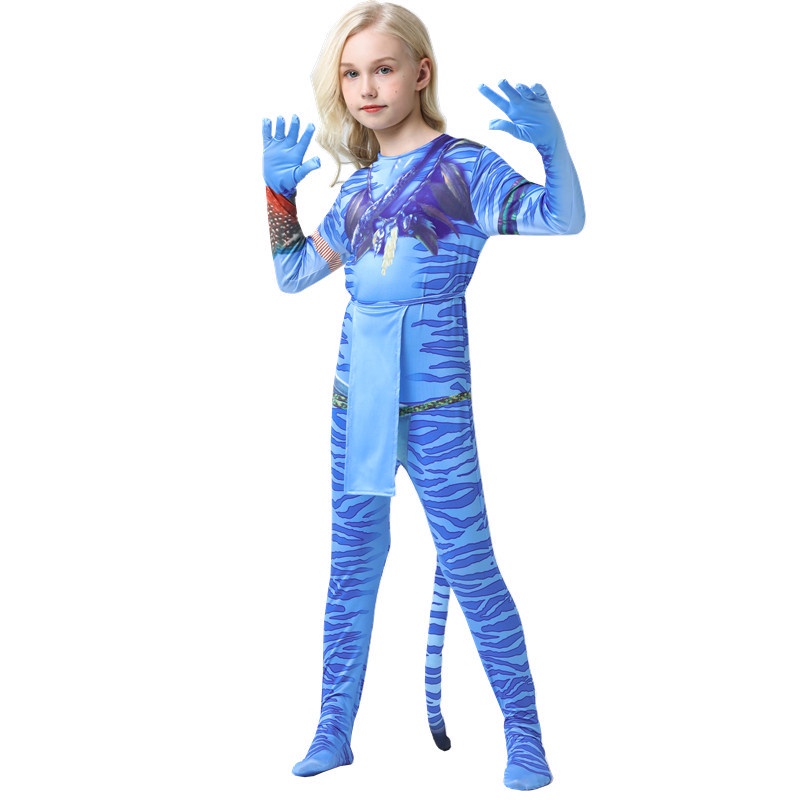 Avatar 2 Cospaly Bodysuit Costumes anak Laki-laki Cosplay Hot Movie Avatar2 Costume Suit Halloween Costume Anime Clothes