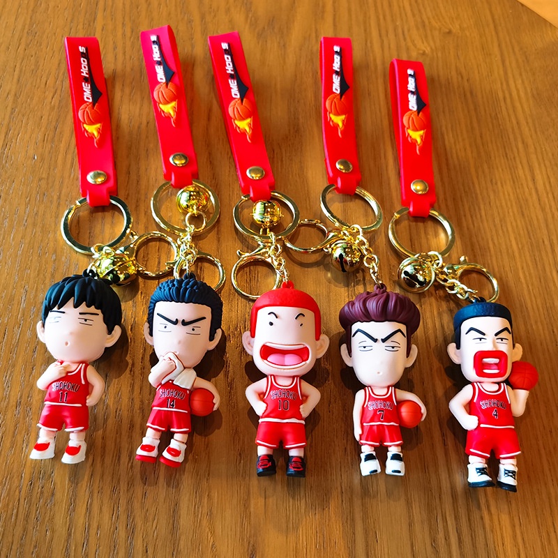 Anime SLAM DUNK Gantungan Kunci Boneka Liontin Fashion Key Ring Ransel Ornamen Aksesoris Perhiasan Hadiah Liburan Untuk Teman