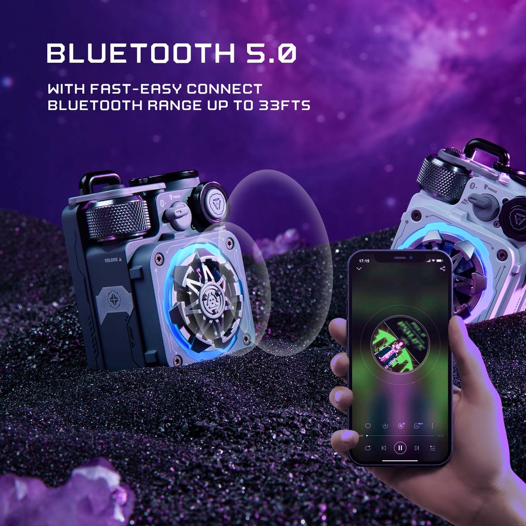 Mesin Audio Muzen XOG Cyber ​​​​Cube Fidget Spinner RGB Wireless Bluetooth Speaker