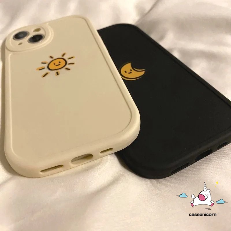 Casing Ponsel Pasangan Untuk Infinix Hot 9 11 10 Play Smart 5 6 Hot 10s 10T 11s Hot 10 Lite Note 8 Kartun Sederhana Bulan Matahari Tpu Soft Case Pasangan Cover