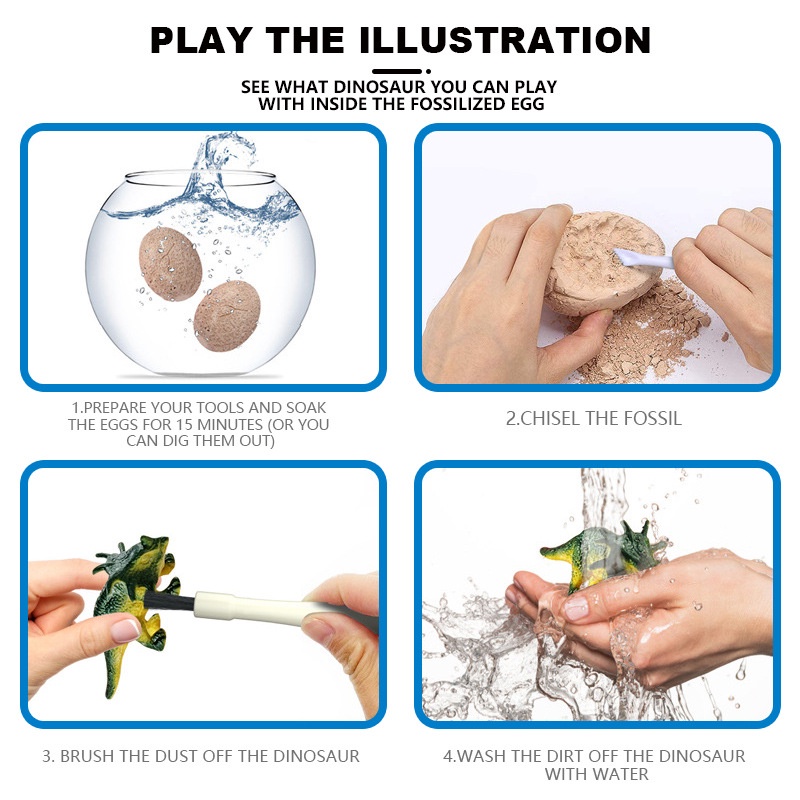 Mainan Fosil Dinosaurus Dino Fosil Egg Arkeologi Fosil Archeology Dinosaur / dinosaurus / gemstone