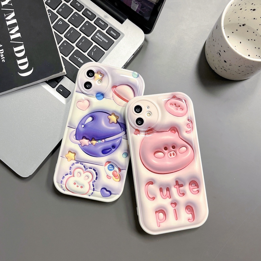 Redmi A1 10C 10A 10 9 9A 9C 9T Note 11 Pro+ 11s 11 10s 10 9s 9 8 Pro Poco X4Pro X3Pro Mi 11 Lite 11T 10TPro 12Pro Star Pig 3D Vision Phone Case TPU Soft Protective Cover