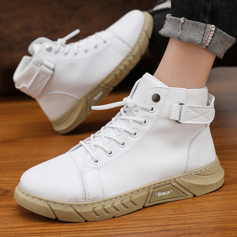 Perkakas Sepatu Pria 2023 Musim Semi Baru Sisi Ritsleting Tren Fashion Kasual Inggris Martin Boots C