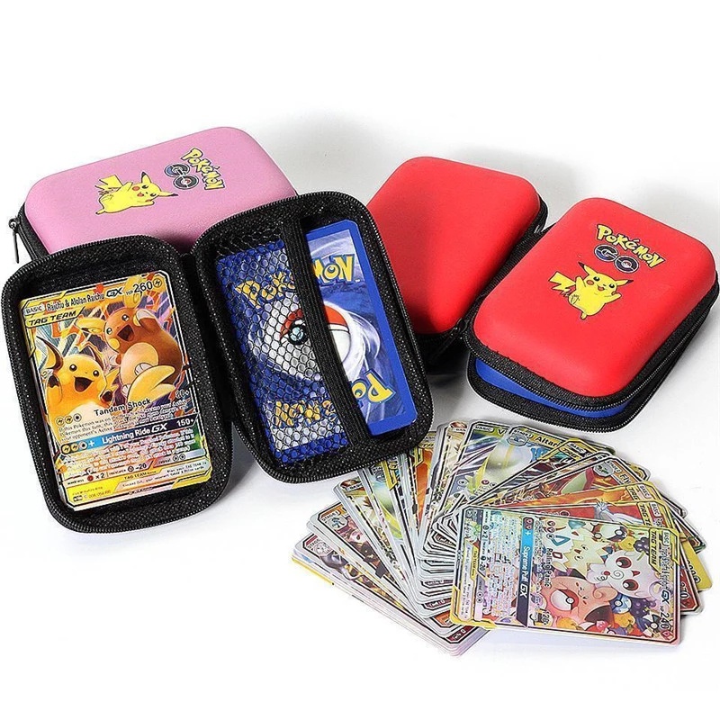 Bisa Tahan 55kartu Pokemon Storage Bag Binder Album Trading Case Card Holder Pelindung Buku Collections Mainan Anak