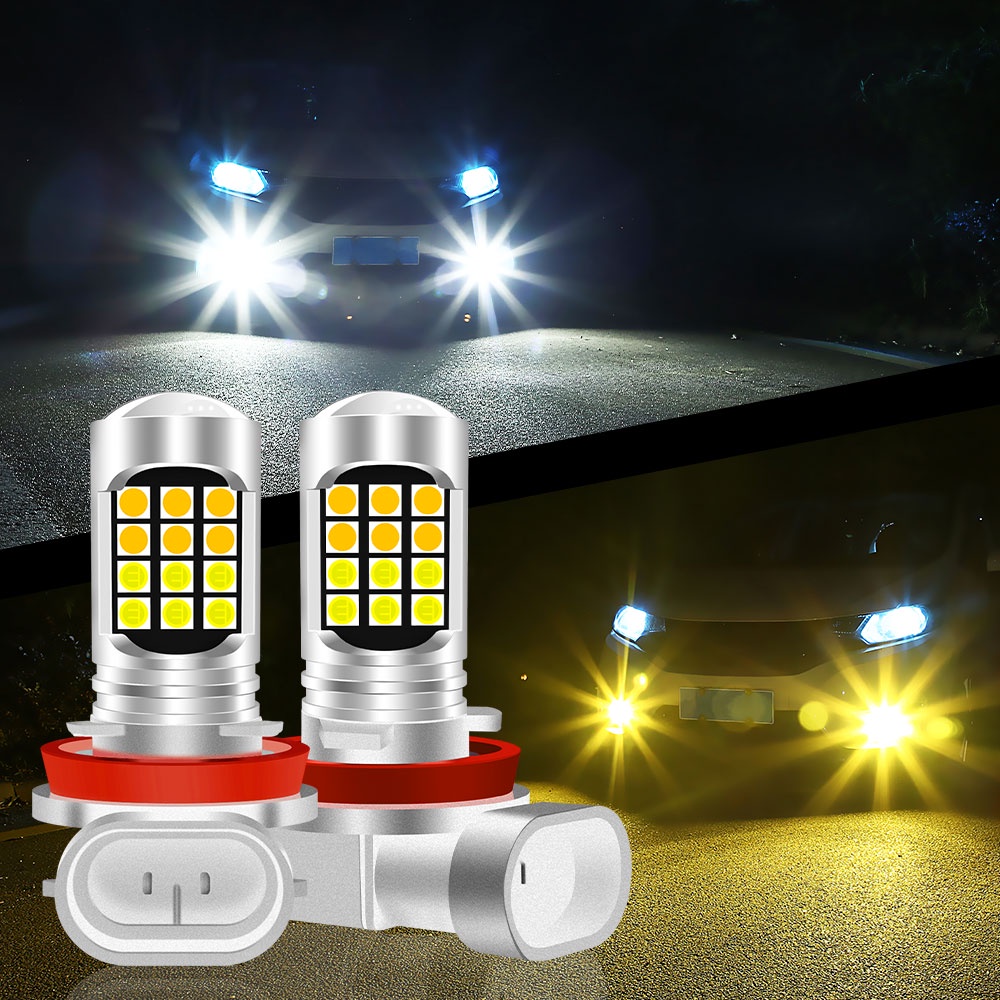 2pcs 30LED Lampu Kabut Mobil Dua Warna H8 H9 H11 H16 9006 HB4 Lampu Kabut Otomotif Super Terang