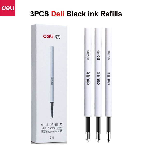 Xiaomi Deli Metal Sign Pen Ballpen Signing Pen 0.5MM Gel PREMEC Mulus Swiss Isi Ulang Tinta Hitam Kantor Sekolah Pulpen Tulisan