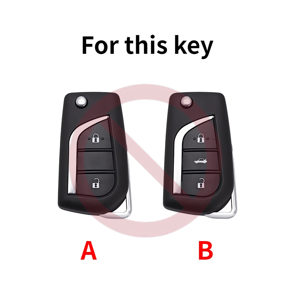 Casing Remot Kunci Mobil Bahan ABS Aksen Serat Karbon Untuk Toyota Hilux Revo Innova Rav4 Fortuner