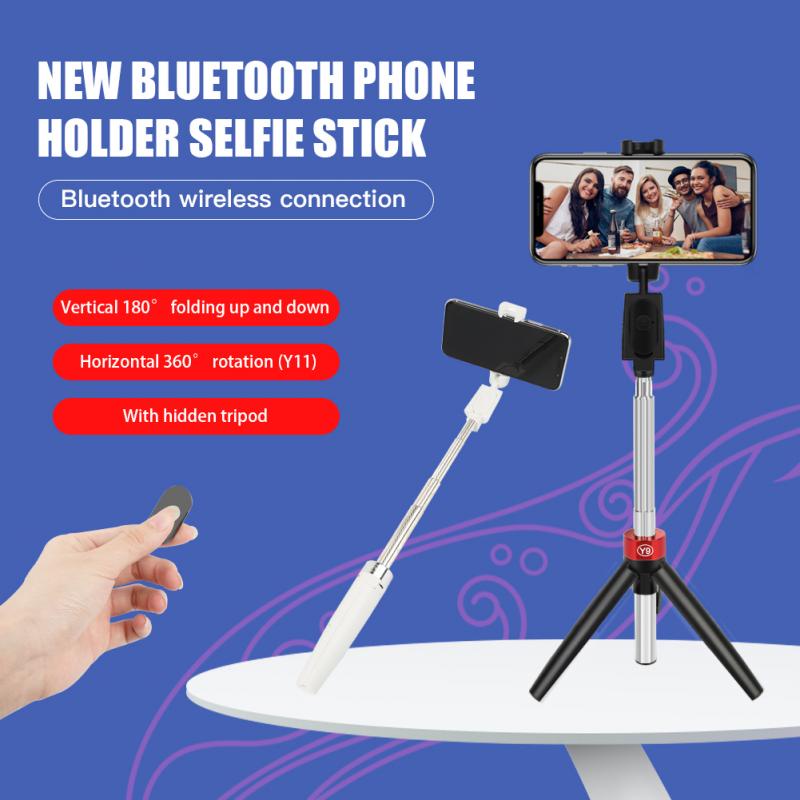 Tripod Bluetooth Y9 Selfie Stick Phone Holder Foldable Wireless Remote Control Tongsis 360° Youtuber Live Broadcast Vlog Multifungsi Selca Monopod