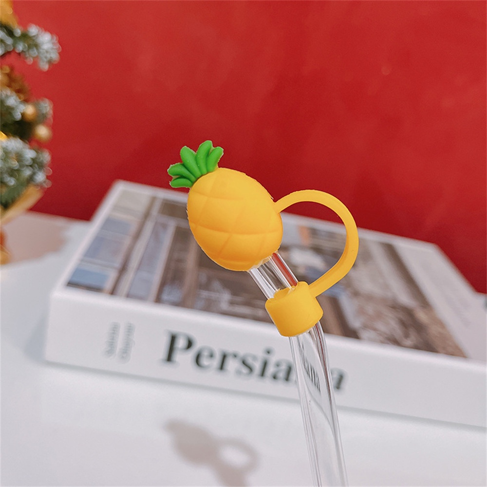 ღ Kartun Kaca Jerami Plug Tahan Debu Jerami Stopper Reusable Minum Tabung Segel Air Piala Lucu Musim Panas Kaca Jerami Topi Dekoratif aksesoris